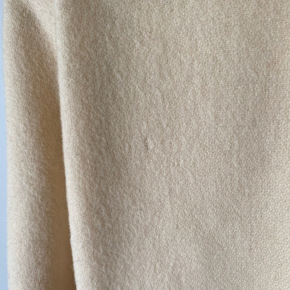 VINTAGE neutral cream slouch wool coat Sz. 12 - Picture 12 of 15